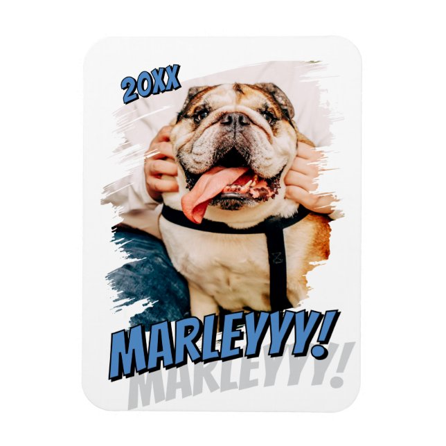 Ímã Foto personalizada de Pet personalizada do Modern  (Vertical)