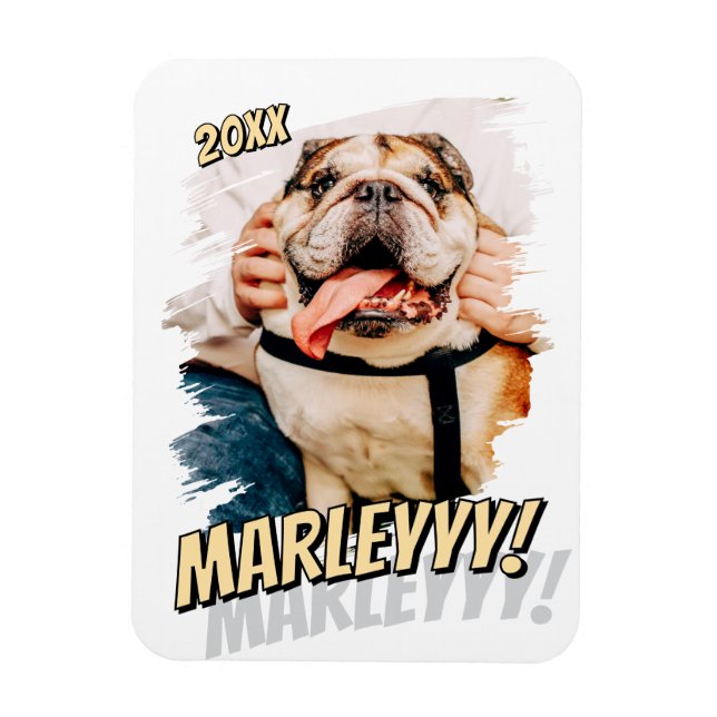 Ímã Foto personalizada de Pet personalizada do Modern  (Vertical)