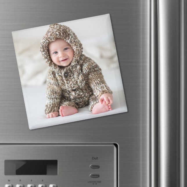 Imã Foto Personalizada de Recém-Nascido como Presente (Personalized Newborn Baby Keepsake Photo Magnet)