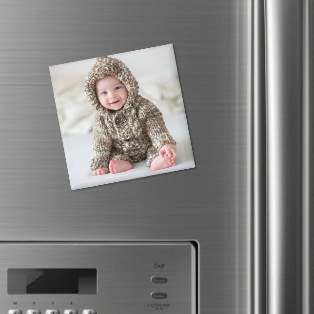 Imã Foto Personalizada de Recém-Nascido como Presente (Personalized Newborn Baby Keepsake Photo Magnet)
