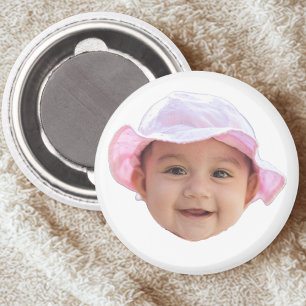 Imã Foto personalizada do bebê, rosto do bebê