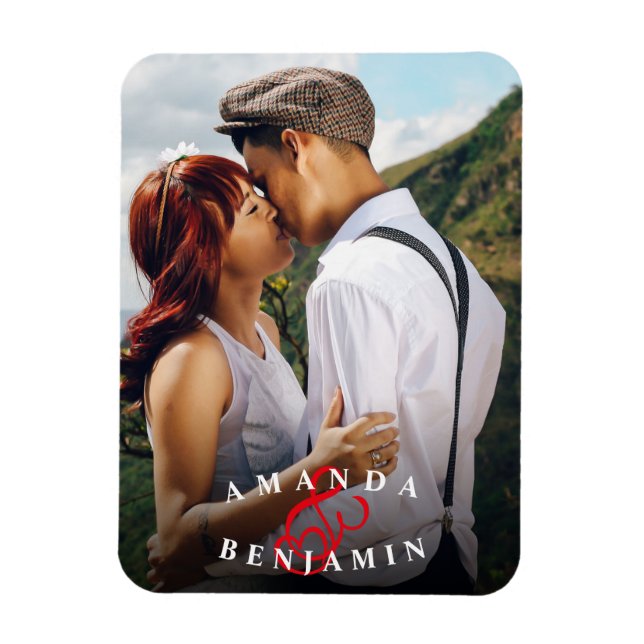 Ímã Foto personalizada do Casal moderno (Vertical)