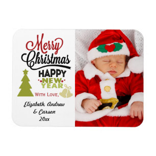 Ímã Foto personalizada do feliz ano novo do Feliz