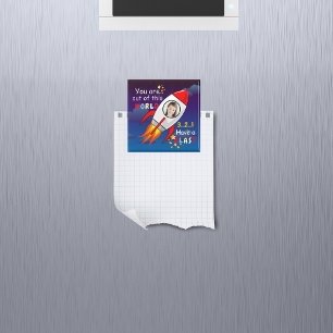 Imã Foto personalizada do foguete astronauta