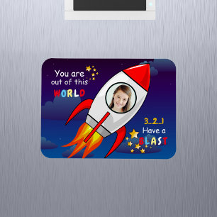 Ímã Foto personalizada do foguete astronauta