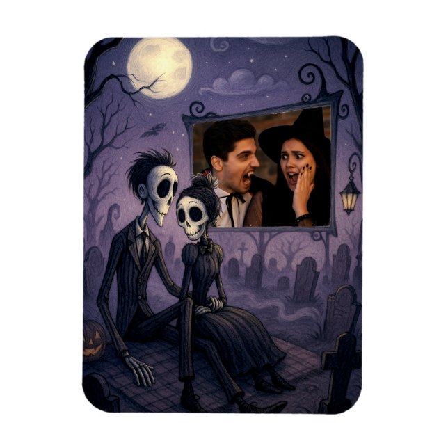 Ímã Foto personalizada do Halloween gótico (Vertical)
