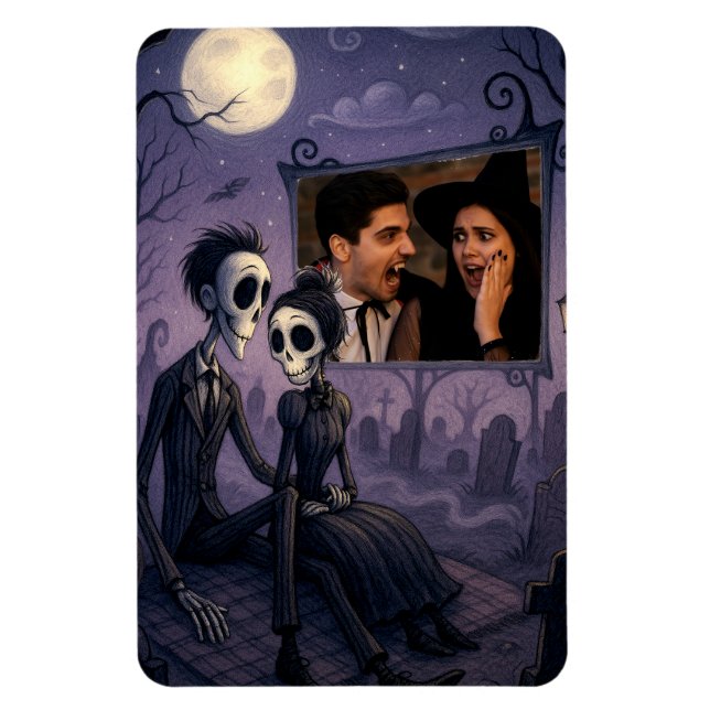 Ímã Foto personalizada do Halloween gótico (Vertical)