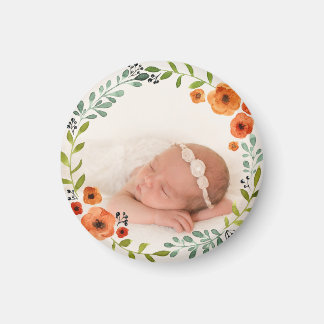 Imã Foto personalizada do Instagram | Watercolor Flora