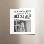 Imã Foto personalizada do melhor Pai do mundo<br><div class="desc">Celebre a grandeza do Pai com este ímã personalizado ao estilo do jornal! Apresentando um título ousado do "Melhor Pai Nunca!", um nome personalizável, e um espaço para uma foto carinhosa, este design divertido imita uma página de frente de jornal clássica do "The Fatherhood Times". Um pequeno presente perfeito para...</div>