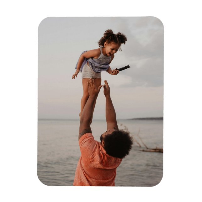 Ímã Foto personalizada do melhor Pai nunca (Vertical)