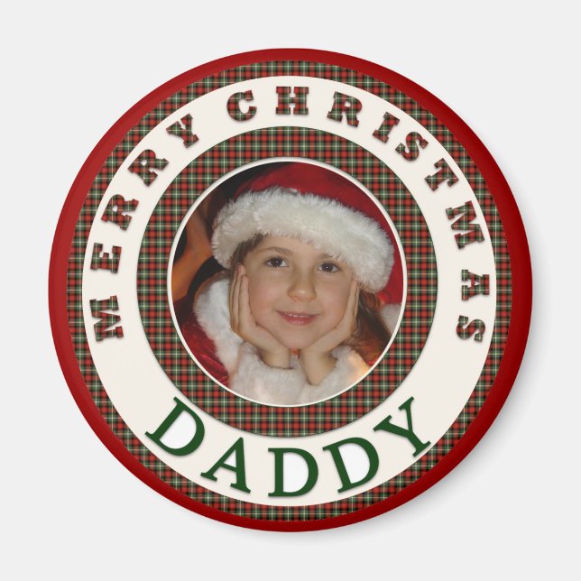 Imã Foto personalizada do Pai Feliz de Natal (Frente)