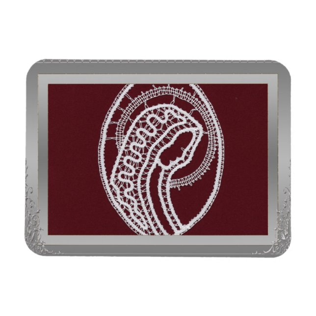 Ímã Foto personalizada do quadro de borda prateada S.  (Horizontal)