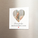 Imã Foto personalizada do vovô | Melhor Avô Nunca<br><div class="desc">Celebre o vovô toda vez que ele abre a geladeira! Este ímã de fotos quadrado personalizado apresenta um quadro em forma de coração com sua memória favorita e as palavras Melhor Avô Alguma Vez — tudo colocado sobre um fundo branco limpo com um doce sotaque cardíaco vermelho. Perfeito para o...</div>