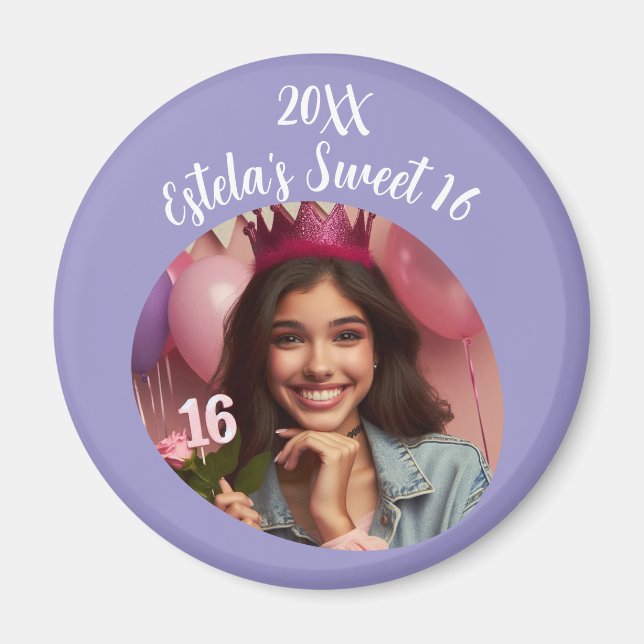 Imã Foto personalizada, doce 16º Aniversário, Keepsasa (Frente)