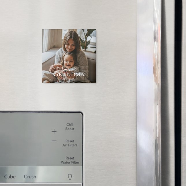 Imã Foto Personalizada e Ímã de Avó Desde - Texto Pers (In Situ (Fridge))