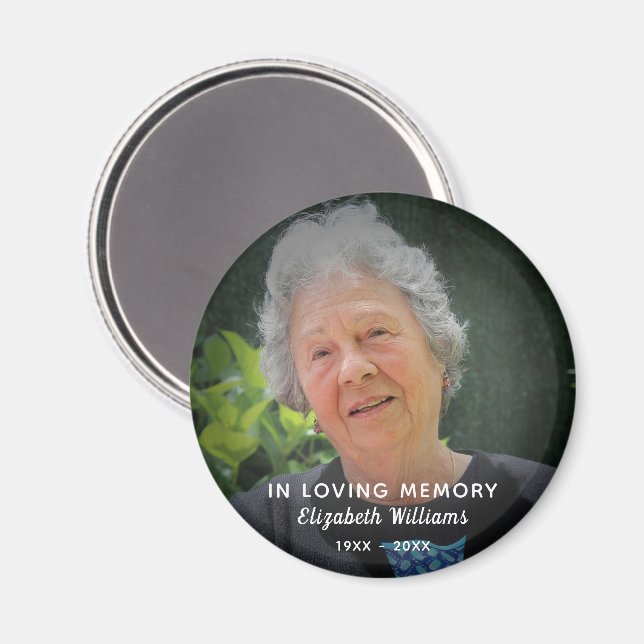 Imã Foto Personalizada Em Memória Com Amor Celebração  (Front/Back)
