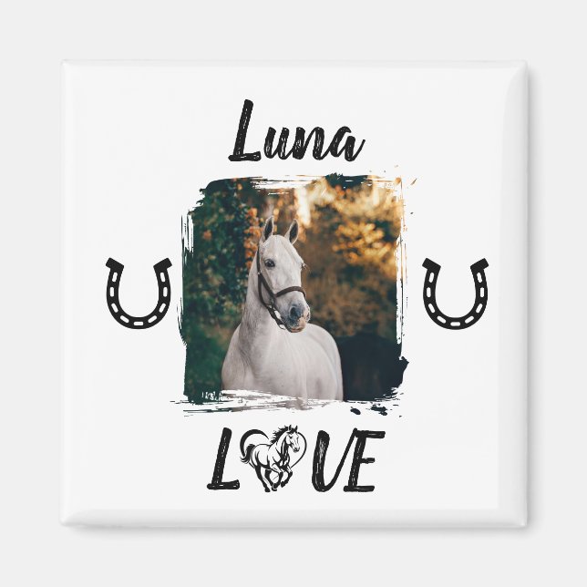 Imã Foto personalizada equestre (Frente)