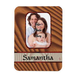 Ímã Foto personalizada Faux Wooden