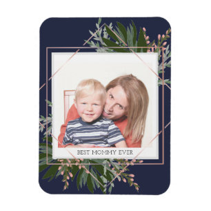 Ímã Foto personalizada floral do melhor dia das mães