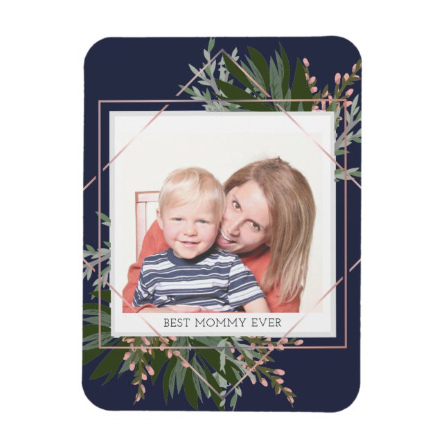 Ímã Foto Personalizada Floral Personalizada do Melhor  (Vertical)