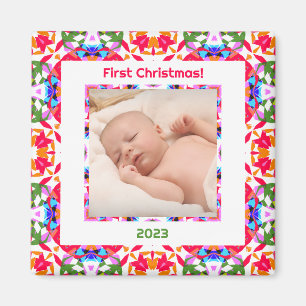 Imã Foto personalizada Jolly Happy Baby Primeiro Natal
