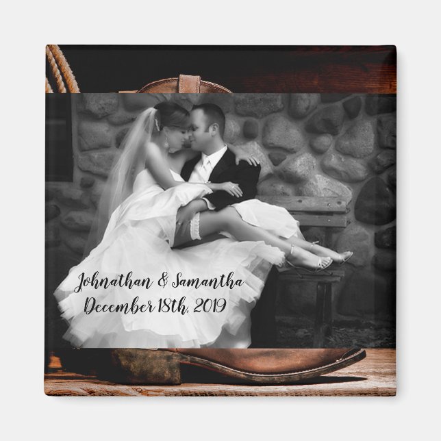 Imã Foto personalizada Magnet Boots Barn Wood R (Frente)