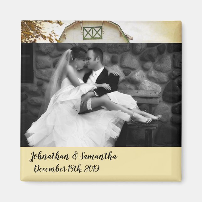 Imã Foto personalizada Magnet Sunset Barn Country Rust (Frente)