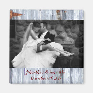 Imã Foto personalizada Magnet White Wash Wood Barn Doo