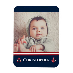Ímã Foto Personalizada Náutica Marinha Azul Naval Verm