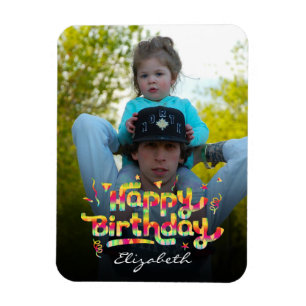 Ímã Foto Personalizada + Nome Colorida Aniversário