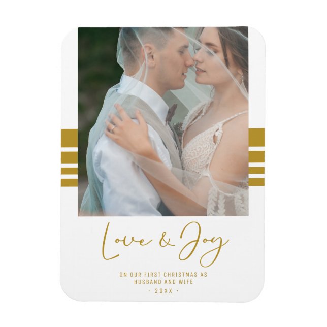 Ímã Foto personalizada para recém-casados Primeiro Nat (Vertical)