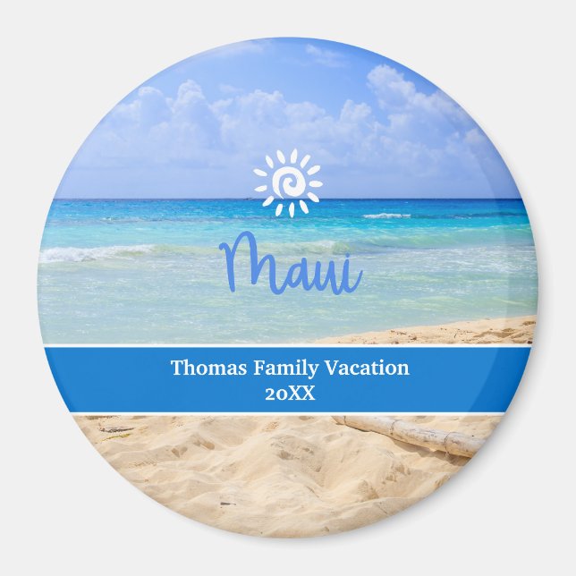 Imã Foto Personalizada Praia Maui (Frente)
