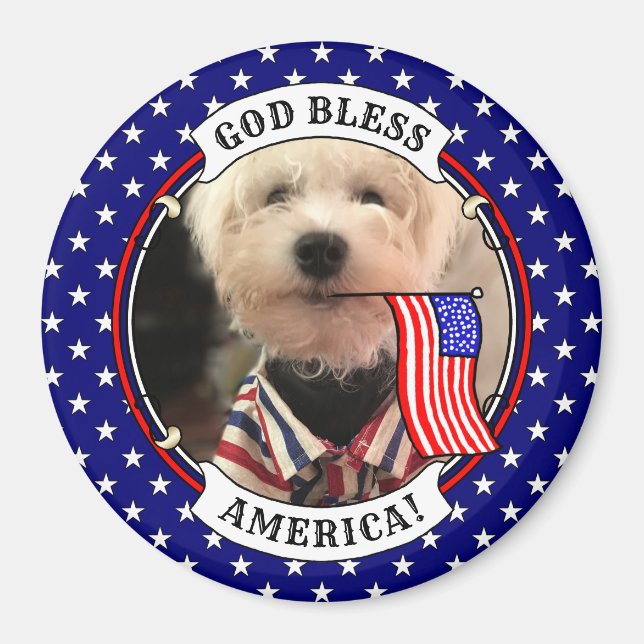 Imã Foto personalizada Quadro EUA Bandeira Americana D (Frente)