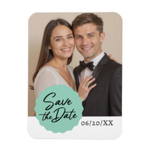 Ímã Foto Personalizada Salva O Emblema de Script Moder