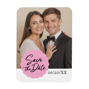 Ímã Foto Personalizada Salva O Emblema de Script Moder