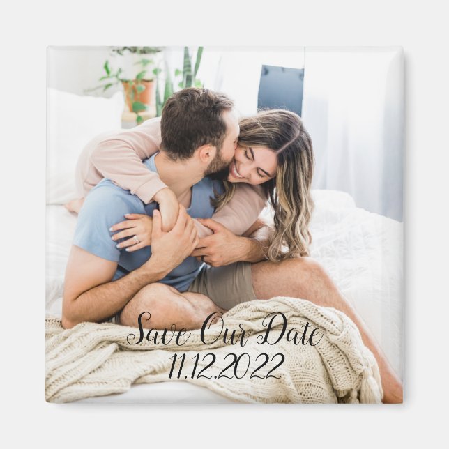 Imã Foto personalizada Salvar nosso ímã de data (Frente)