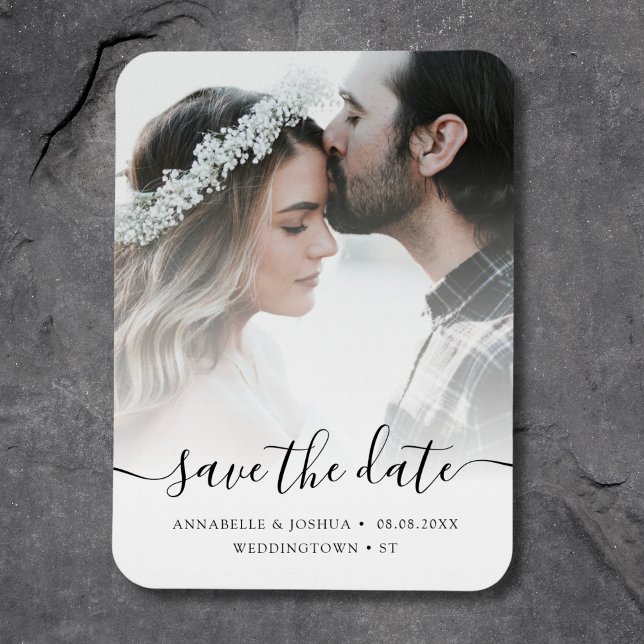 Ímã Foto personalizada Salvar o casamento de data (Save the Date Photo Magnet)
