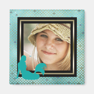 Imã Foto Personalizada: Sereia Náutica Dourada