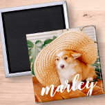 Imã Foto personalizada simples e russa moderna<br><div class="desc">Este design simples e clássico é composto por uma tipografia cursiva divertida e adiciona uma foto personalizada do seu animal de estimação.</div>