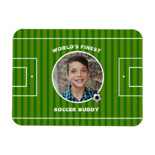 Ímã Foto personalizada verde do campo de futebol