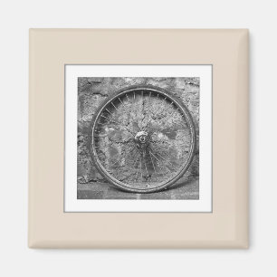 Imã Foto personalizável Carregar Magnete bege