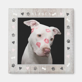 Imã Foto personalizável do cão e personalizar nome rus