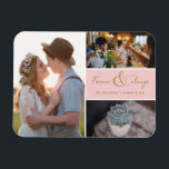 Ímã Foto rosa - Obrigado Collage para sempre<br><div class="desc">Obrigado de casamento de cor rosa e dourado "Para sempre e sempre",  design,  você tem ímanes com três das suas fotos favoritas de casamento. Mostre à sua família e amigos o seu apreço por fazer parte da sua celebração de casamento com um desses lindos seguidores.</div>