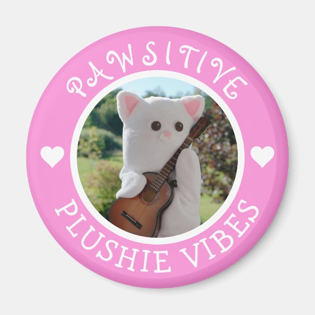 Imã Foto rosa pawsitive Pawsitive Plushie Kawaii Cute (Frente)