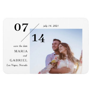 Ímã Foto simples de na moda.Reserve a data para casame