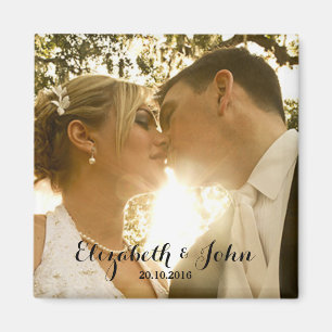 Imã Foto simples do casamento da escrita