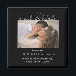 Imã Foto simples e elegante Casamento preto Salve a da<br><div class="desc">Casamento de Texto Branco e Preto de Foto Contemporâneo Salve o ímã de datas.</div>