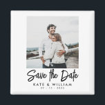 Imã Foto simples e moderna Casamento Salve a Data<br><div class="desc">Uma simples imã salve a data fotográfica moderna. Personalize esta design minimalista para ter seus detalhes pessoais e sua mensagem.</div>