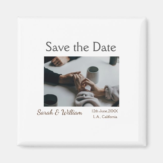 Imã Foto típica de tipografia elegante branca, modelo  (Frente)