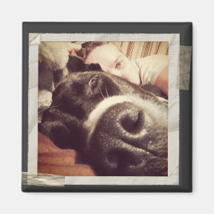 Imã Foto velha gravada papel de Instagram do quadro